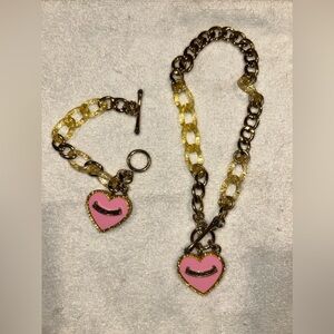 Vintage RARE Juicy Couture Y2K Matching Necklace and Bracelet